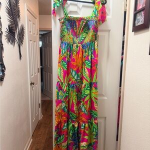 Flying Tomato Multicolor Tropical Maxi Dress NWT